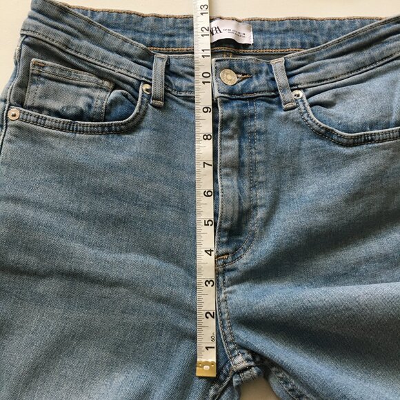 Zara High-Rise Bootcut Jean Womens 6 Raw Hem 26" Inseam Excellent - Picture 10 of 13